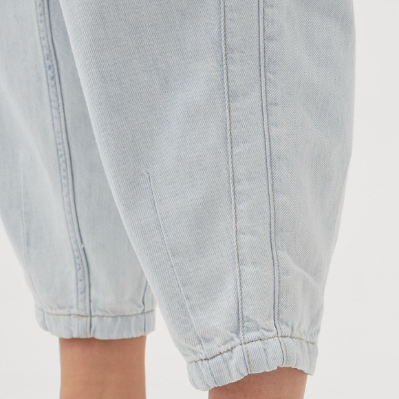 New Ralph Lauren High Rise Tapered Blue Tie Belt Ankle Cotton Denim Jeans Pants - Picture 7 of 16